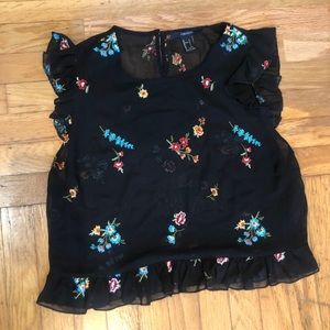 Forever 21 Sheer Floral Top